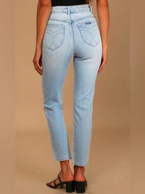 ROLLA'S Light Blue High-Rise Straight Leg Jeans